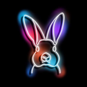 bunny neon art sur izmo scribbles