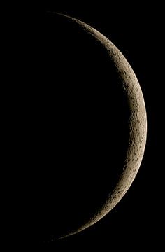 Maan - maansikkel aan de nachtelijke hemel van Max Steinwald