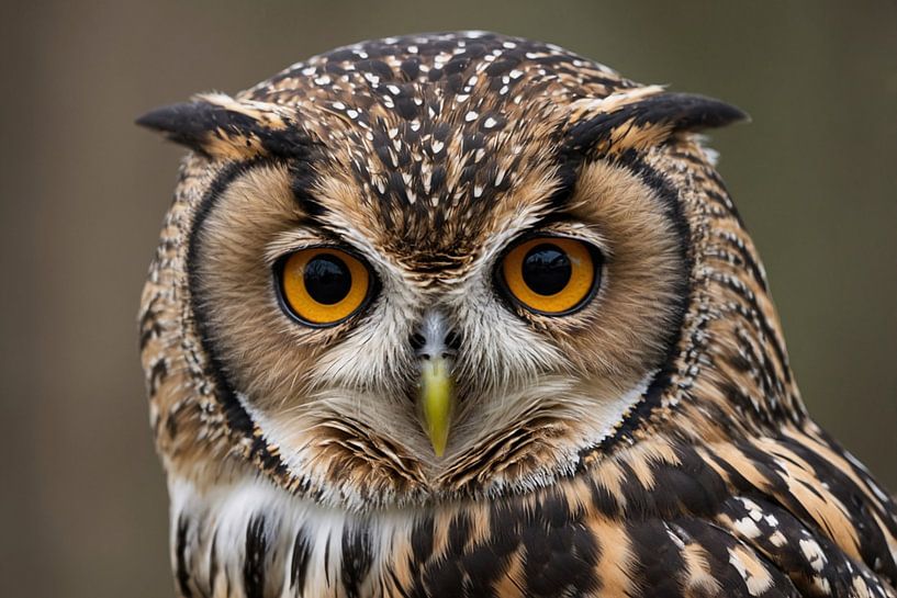 Majestic owl with intense gaze by Art & Soul Creations