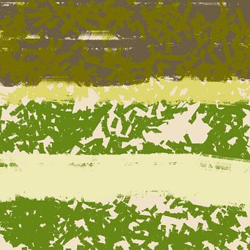 Kleurvormen en lijnen. Modern abstract landschap in pastelkleuren. Weide van Dina Dankers