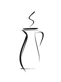 Cafetière minimaliste avec vapeur sur drdigitaldesign