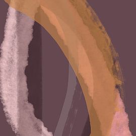 Abstrakte Linien und Formen in Gold, Rosa, Lila von Dina Dankers