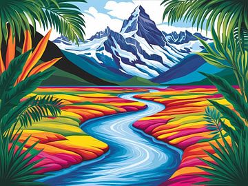 Levendige vallei serpentijn van Artistic