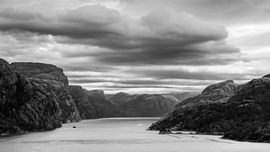 Der Lysefjord in Schwarz-Weiß, Norwegen