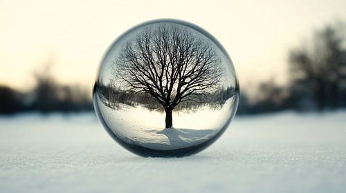 Winterreflectie in het kristal