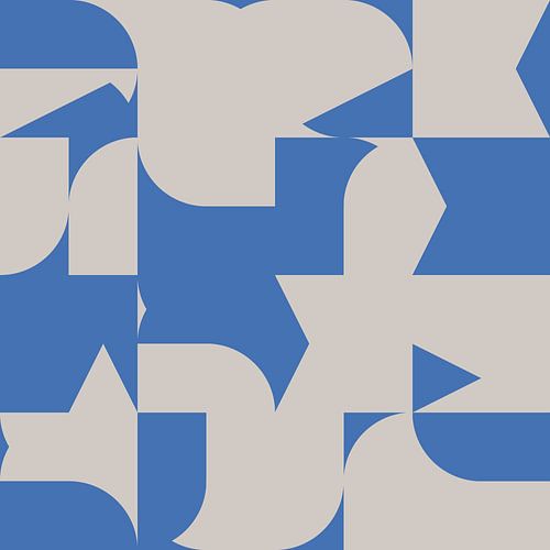 Abstracte kunst in blauw en wit nr. 3