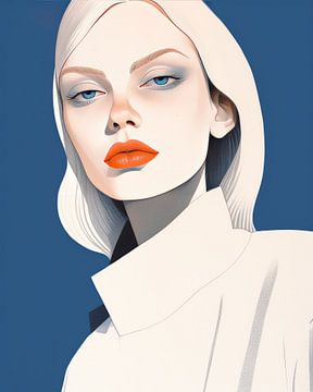 Modern illustrated portrait of a young woman by Carla Van Iersel
