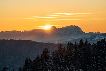 Zonsondergang over de Säntis van Leo Schindzielorz