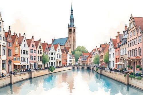 Utrecht Old Town Canal Art