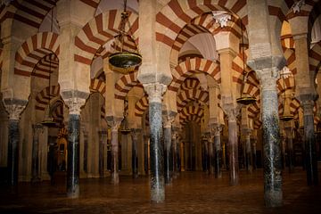 De bekende bogen van de Mezquita in Cordoba-Spanje van Lizanne van Spanje