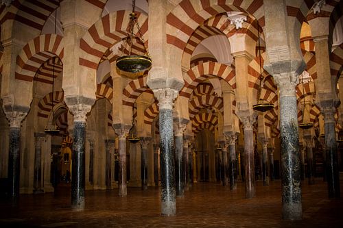 De bekende bogen van de Mezquita in Cordoba-Spanje