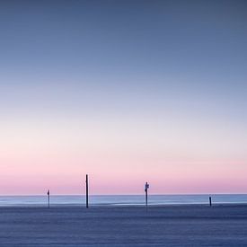 Habitations sur pilotis sur la plage de St. Peter Ording en mer du Nord sur Voss Fine Art Fotografie