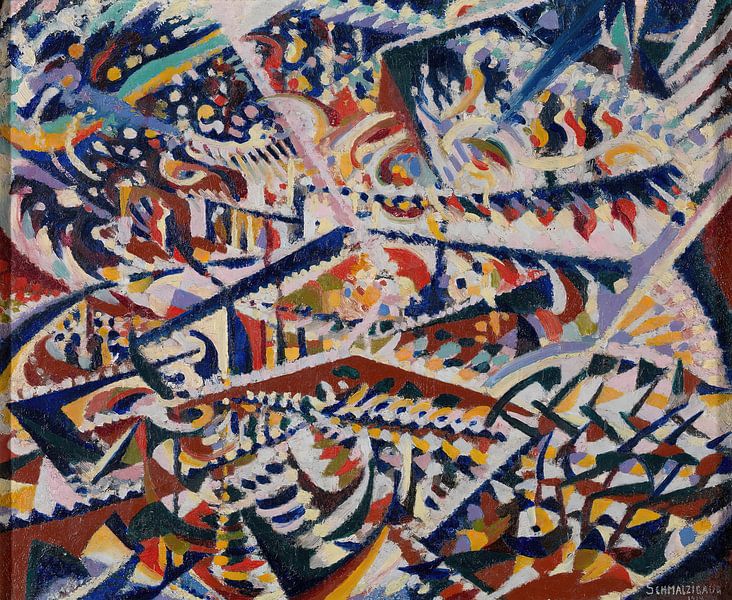 Jules Schmalzigaug - Lumière + miroir et foule ; intérieur d'une salle de bal populaire à Anvers (1914) par Peter Balan