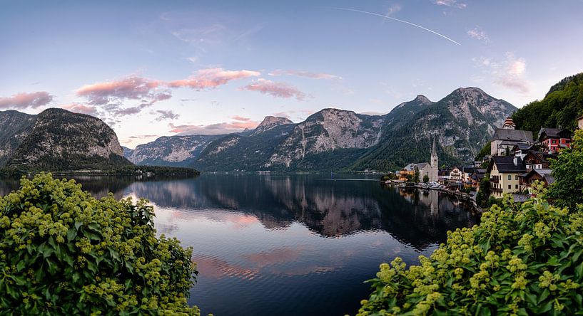 Hallstatt avec le coucher du soleil par Michael Bollen