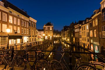 Oudegracht Utrecht in der Nacht