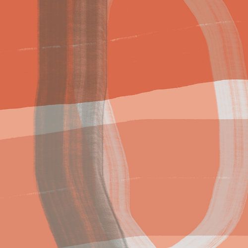 Moderne abstracte minimalistische kunst in terracotta, wit, taupe