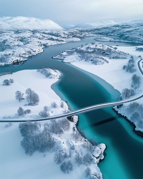 Winter an Norwegens Küste von fernlichtsicht