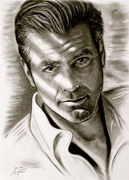 George Clooney in Black and White by GittaGsArt