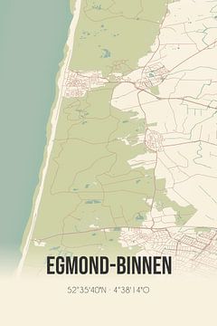 Vintage landkaart van Egmond-Binnen (Noord-Holland) van Rezona