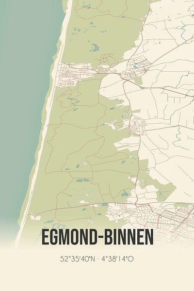 Vieille carte de Egmond-Binnen (Noord-Holland) par Affiches de lieux