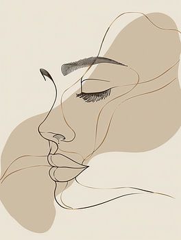 Abstract portret in lijnen variatie 3