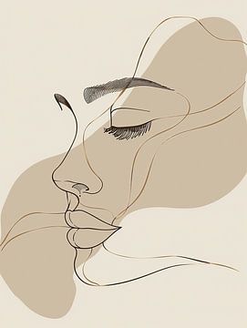 Abstract portret in lijnen variatie 3 van Steinfox Art