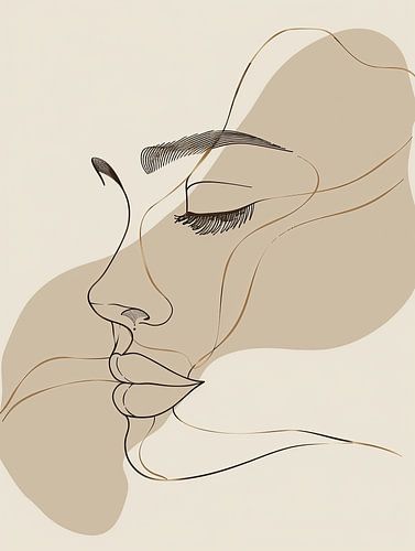 Abstract portret in lijnen variatie 3