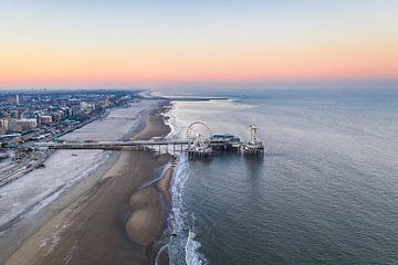 Scheveningen pier at dawn by Peter Haastrecht, van