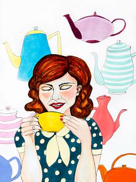 Die Fantasie eines Mädchens in Teekannen von Karolina Grenczyk