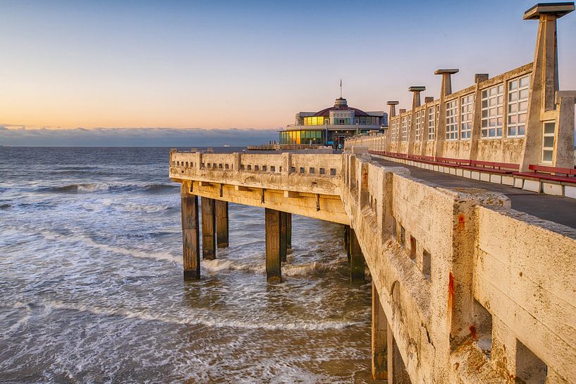 Blankenberge Pier at sunset by Mike Maes