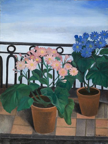 Balcony with Flowers (Cinerarias), Gustave Van de Woestyne by Masterful Masters