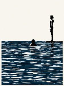 Schwimmer auf dem Pier