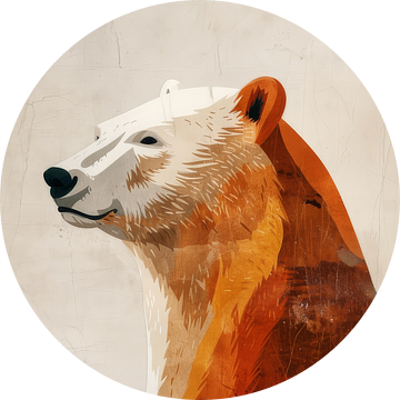 Sereniteit in Silhouet Beer in Minimalistische Stijl