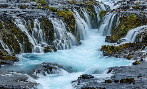 The Brúarárfoss or Brúarfoss waterfall Iceland by Menno Schaefer