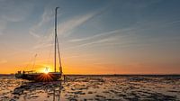 Boat on the beach of Roelshoek near Krabbendijke