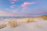 Roze wolken boven het strand - Natuurlijk Ameland van Anja Brouwer Fotografie thumbnail