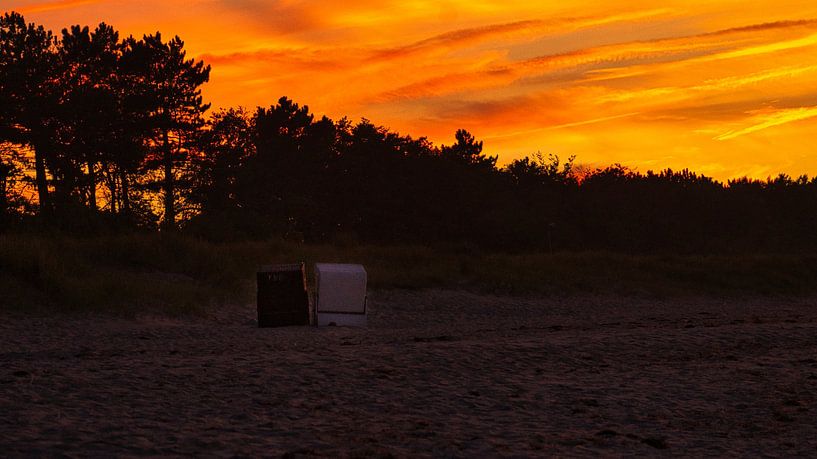 Beach chair on the beach of the Baltic Sea. Coastal holiday by the sea by Martin Köbsch