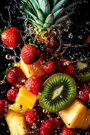 Fruchtige Explosion in sprudelndem Wasser von Poster Art Shop