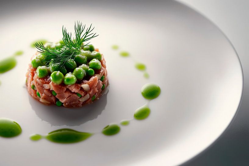Kreatives Gericht mit Erbsen und Dill von Poster Art Shop