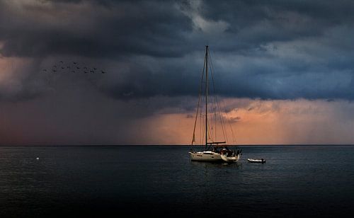 Sailing boat in the mediterranean