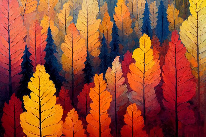 Wald in Herbstfarben von Bert Nijholt