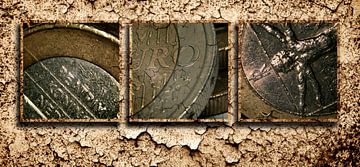 Triptych art van de euromunt
