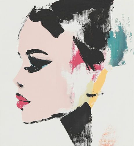 Portrait expressif aux couleurs vives