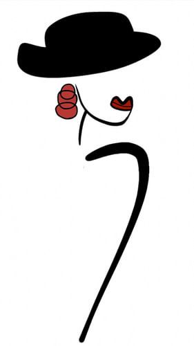 Dame élégante, dessin au trait