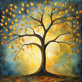 Baum mit goldenen Blättern von Jutta Maria Pusl