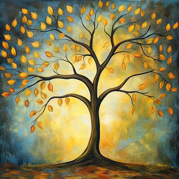 Baum mit goldenen Blättern