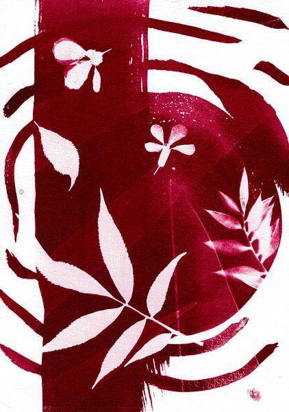Red flowers in the wind by Lies Praet