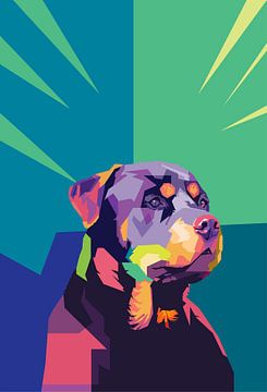 rottweiler dog wpap pop art by sanggidesign