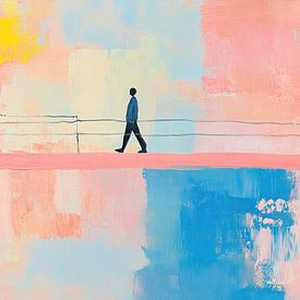 Figuur Wandeling | Roze Stilte van De Mooiste Kunst