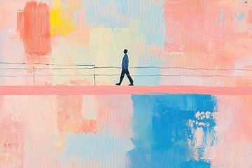 Figuur Wandeling | Roze Stilte van De Mooiste Kunst